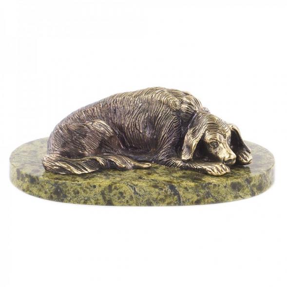 Статуэтка &amp;quot;Собака охотничья&amp;quot; из бронзы и змеевика 119956