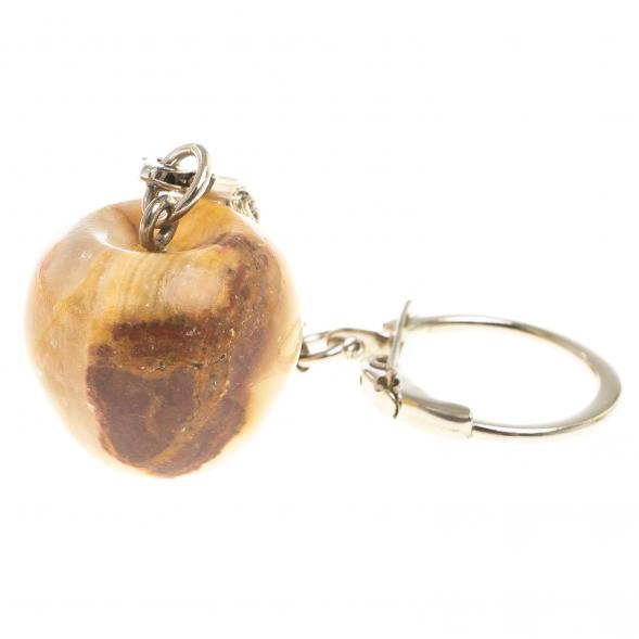 Брелок &amp;quot;Яблоко&amp;quot; оникс зелено-коричневый 123946