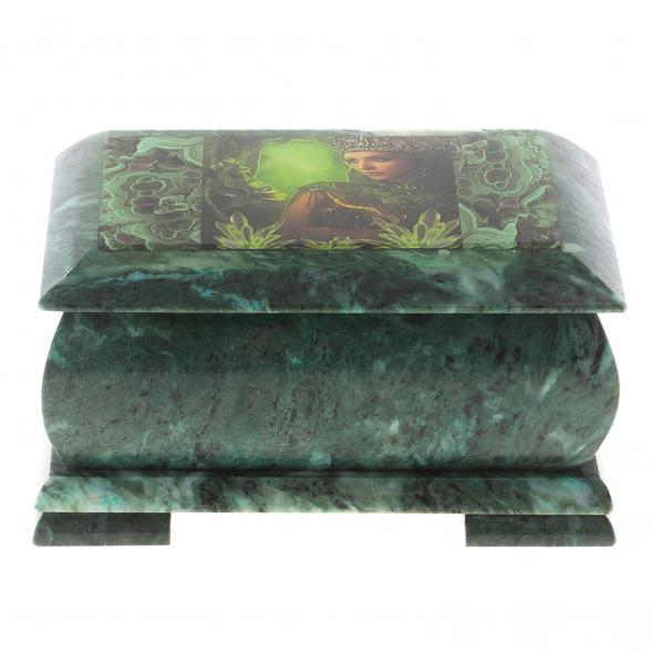 Шкатулка &amp;quot;Хозяйка медной горы&amp;quot; змеевик 20х12,5х10,3 см 124661