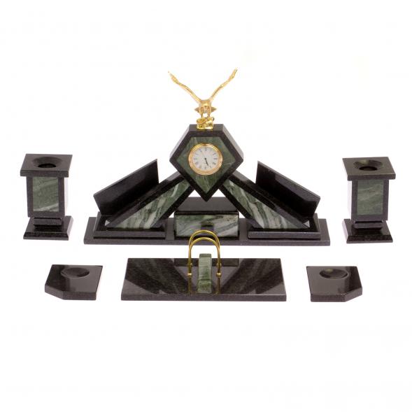 Настольный набор &amp;quot;Орел&amp;quot; камень офиокальцит 116505