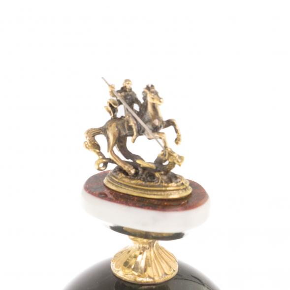 Канцелярский набор с визитницей &amp;quot;Георгий Победоносец&amp;quot; змеевик красный 116676