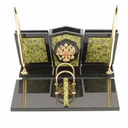 Письменный прибор &amp;quot;Стандарт&amp;quot; с гербом змеевик