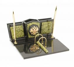 Письменный прибор &amp;quot;Стандарт&amp;quot; с гербом змеевик