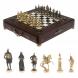 Подарочный шахматный ларец &amp;quot;Русские&amp;quot; фигуры из бронзы 119021