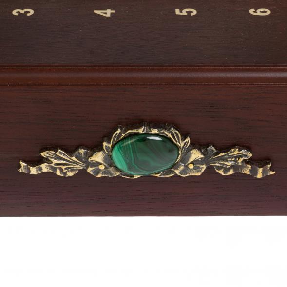 Подарочный шахматный ларец &amp;quot;Русские&amp;quot; фигуры из бронзы 119021