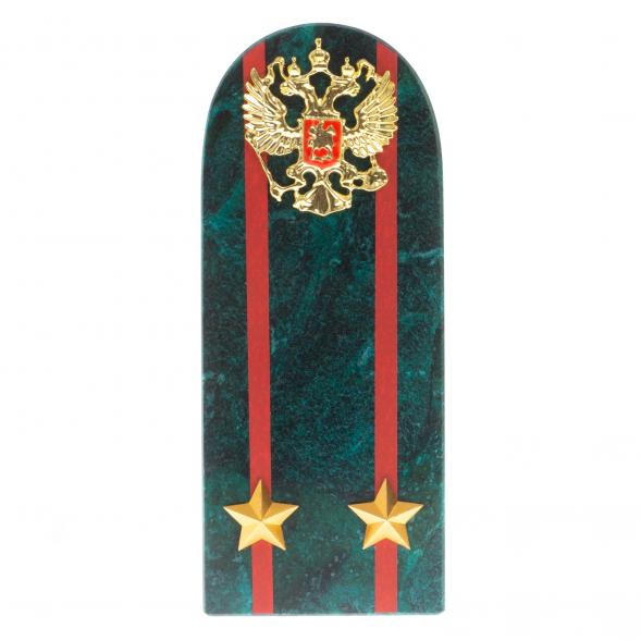 Сувенир погон &amp;quot;Подполковник МВД&amp;quot; камень змеевик 129013