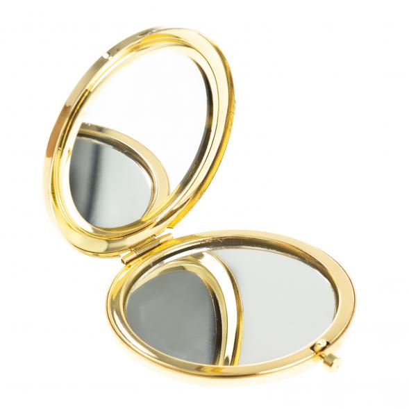 Зеркало круглое из камня мусковит цвет золото 122782