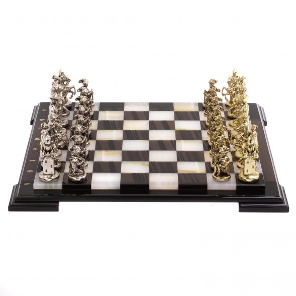 Шахматы &amp;quot;Средневековье&amp;quot; камень обсидиан оникс 42х42 см 125491