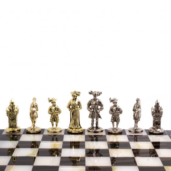 Шахматы &amp;quot;Средневековье&amp;quot; камень обсидиан оникс 42х42 см 125491