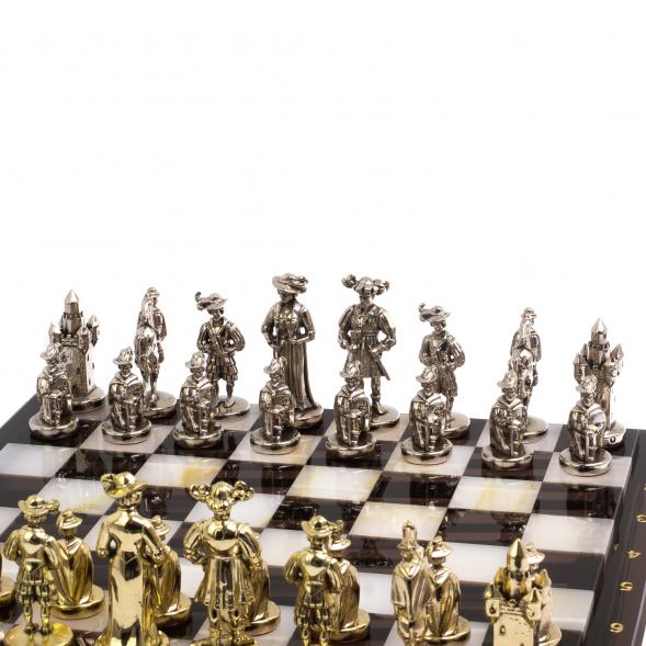 Шахматы &amp;quot;Средневековье&amp;quot; камень обсидиан оникс 42х42 см 125491