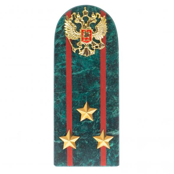 Сувенир погон &amp;quot;Полковник МВД&amp;quot; камень змеевик 129014