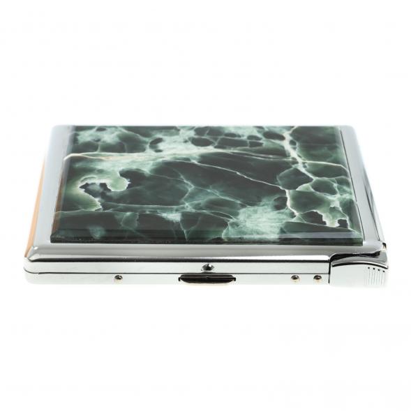 Портсигар на 10 сигарет с зажигалкой камень офит 123401