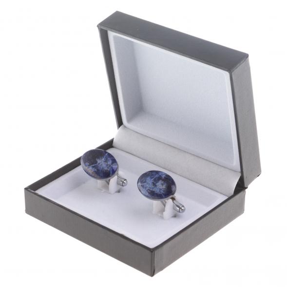 Запонки камень содалит овальные 124440