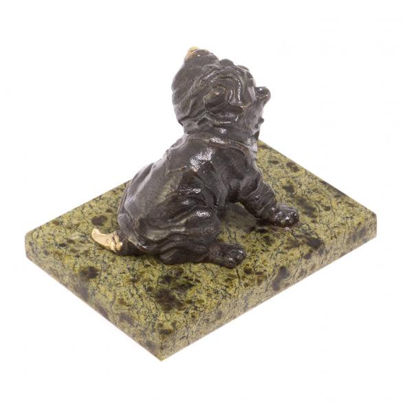 Статуэтка из бронзы &amp;quot;Шарпей&amp;quot; змеевик 126550