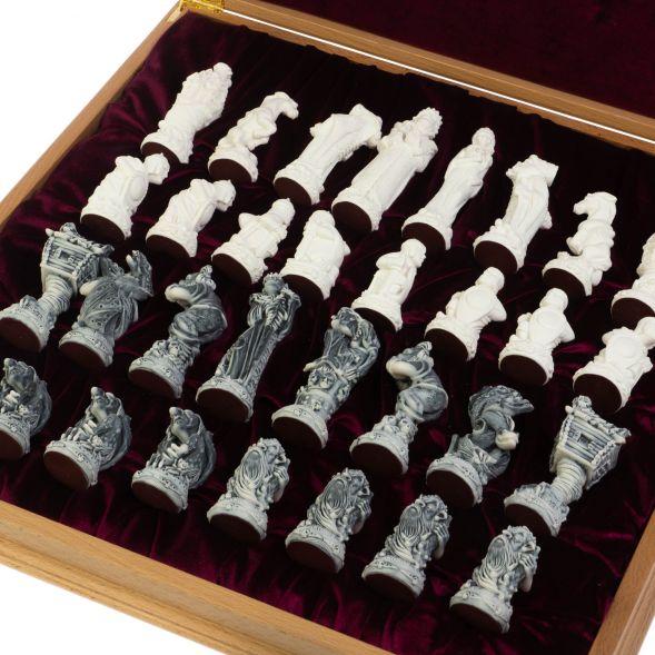 Шахматный ларец &amp;quot;Русские сказки&amp;quot; доска 49х49 см мрамолит / дерево 128425