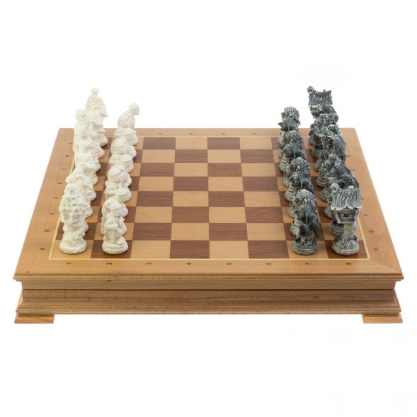 Шахматный ларец &amp;quot;Русские сказки&amp;quot; доска 49х49 см мрамолит / дерево 128425