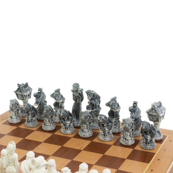 Шахматный ларец &amp;quot;Русские сказки&amp;quot; доска 49х49 см мрамолит / дерево 128425