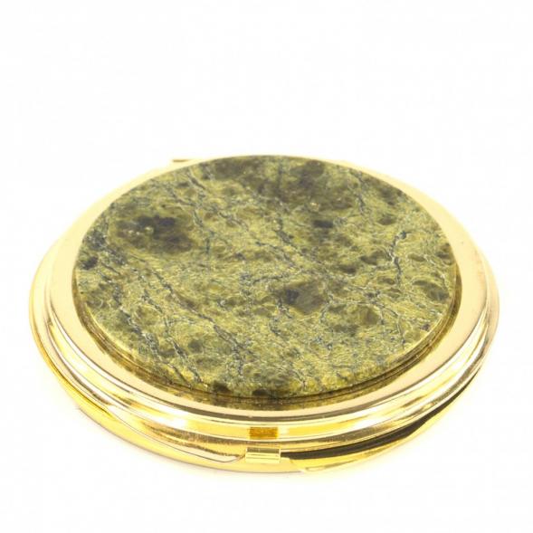 Зеркало карманное круглое со змеевиком, золотистое 120993