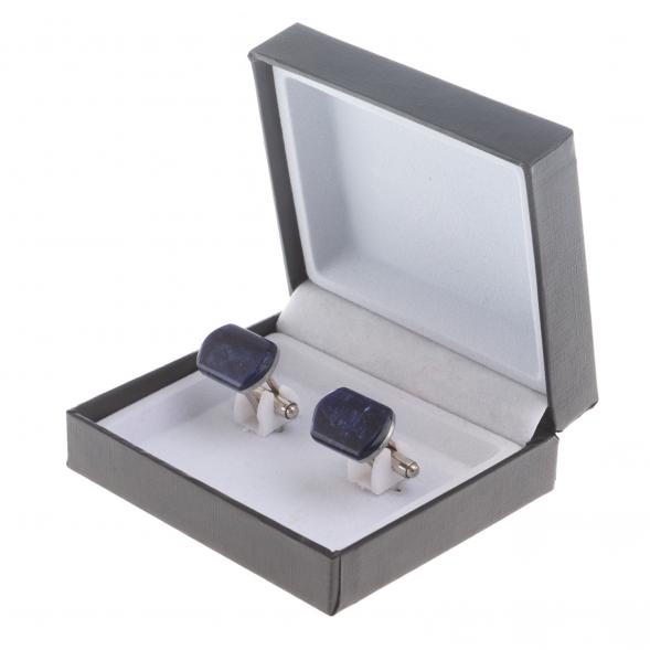 Запонки камень содалит закругленные 124441