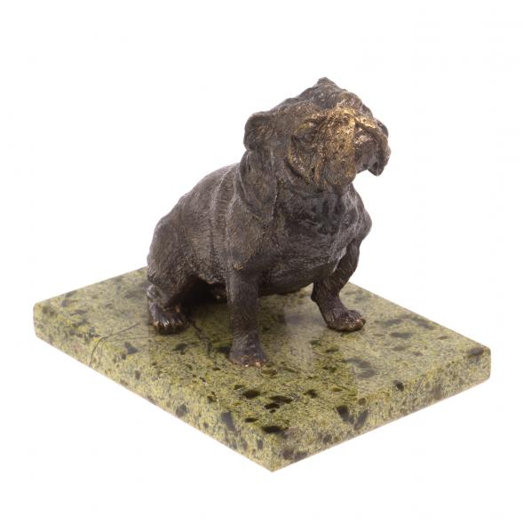 Статуэтка из бронзы &amp;quot;Бульдог&amp;quot; змеевик 126551