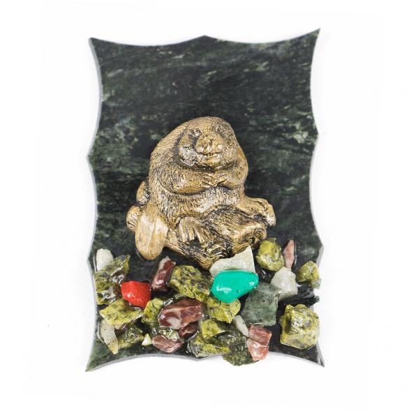 Магнит &amp;quot;Бобер на бревне&amp;quot; змеевик 118008