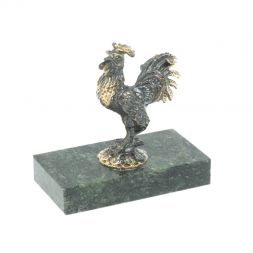 Статуэтка из бронзы и змеевика "Петушок"