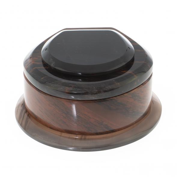 Шкатулка из камня обсидиан &amp;quot;Ракушка&amp;quot; 12х11х6 см 122364