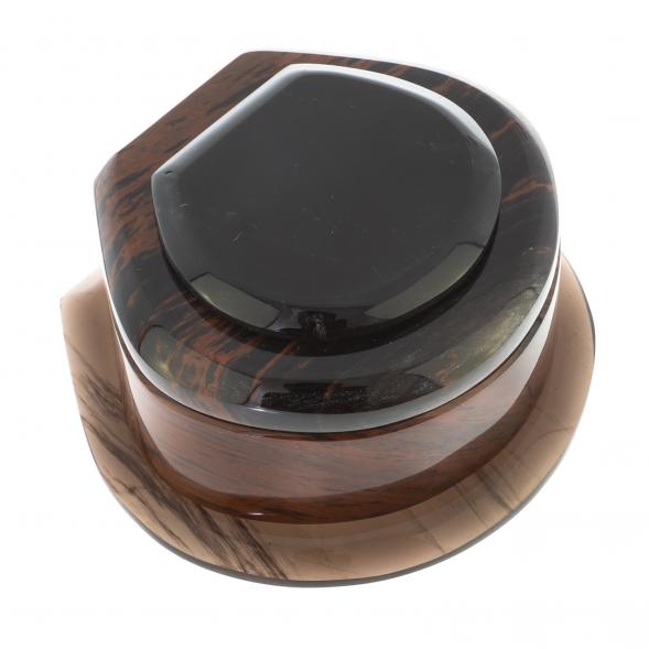 Шкатулка из камня обсидиан &amp;quot;Ракушка&amp;quot; 12х11х6 см 122364