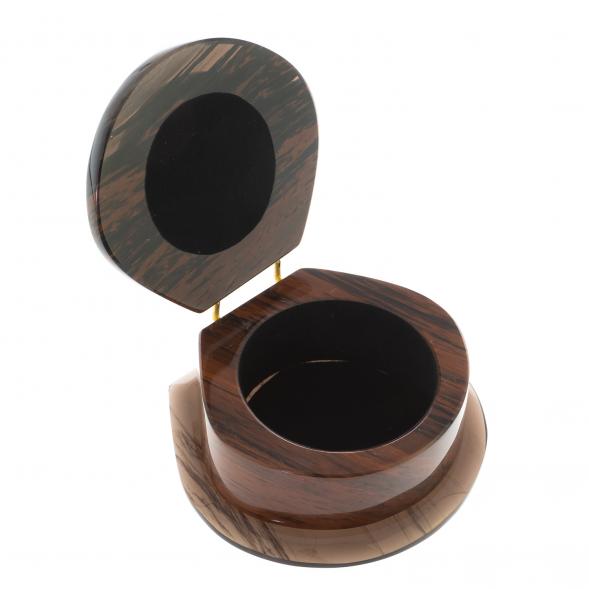 Шкатулка из камня обсидиан &amp;quot;Ракушка&amp;quot; 12х11х6 см 122364