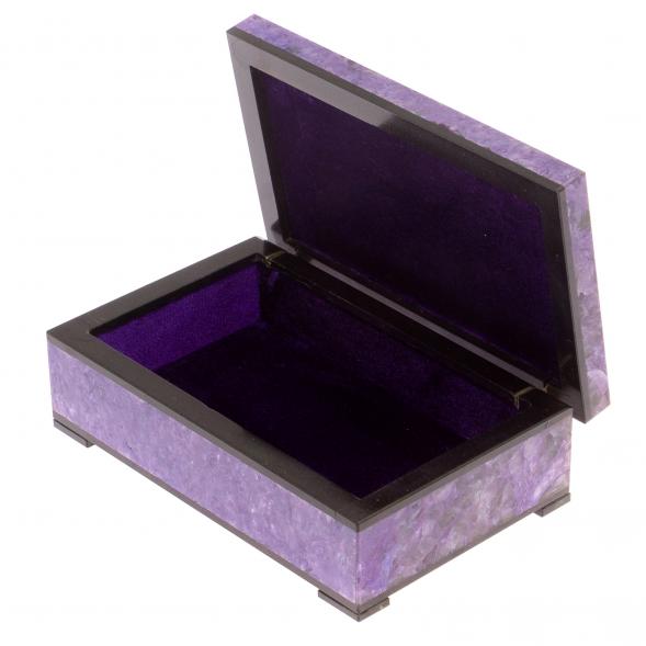 Шкатулка из камня чароит 14х8,5х4,5 см 125723