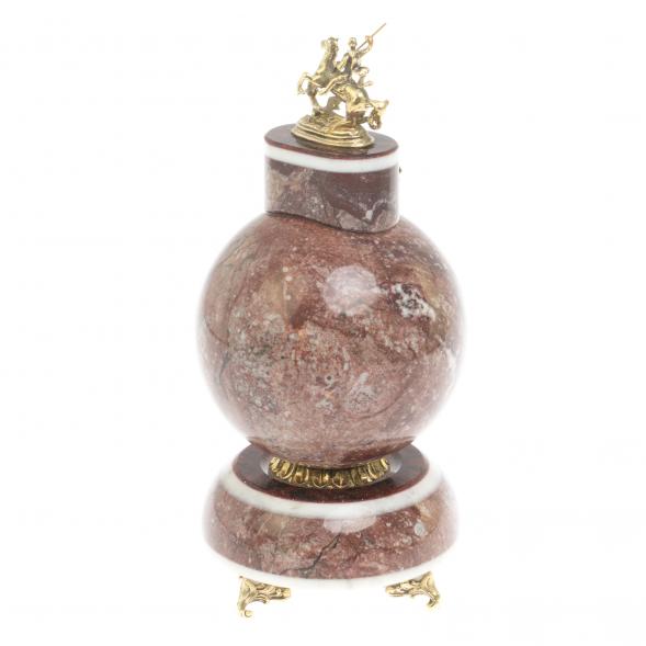 Часы &amp;quot;Георгий Победоносец&amp;quot; из креноида 10х10х20 см 127086