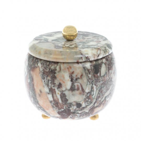 Шкатулка круглая &amp;quot;Жемчужина&amp;quot; камень креноид 7,5х7,5х6,5 см 129091