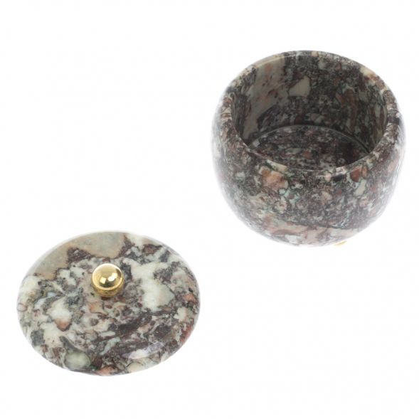 Шкатулка круглая &amp;quot;Жемчужина&amp;quot; камень креноид 7,5х7,5х6,5 см 129091