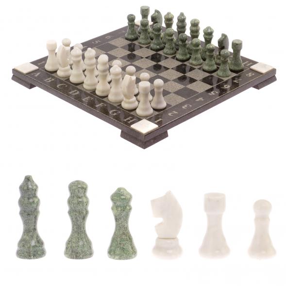 Шахматы с гравировкой &amp;quot;Турнирные&amp;quot; доска 36х36 см змеевик, мрамор 125957