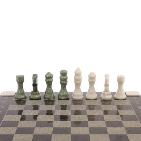 Шахматы с гравировкой &amp;quot;Турнирные&amp;quot; доска 36х36 см змеевик, мрамор 125957