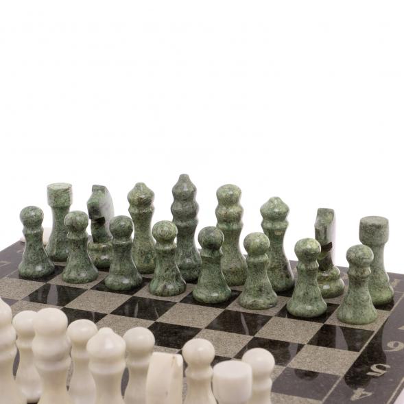 Шахматы с гравировкой &amp;quot;Турнирные&amp;quot; доска 36х36 см змеевик, мрамор 125957