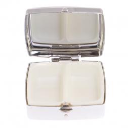 Таблетница на 2 отделения камень офит благородный цвет серебро