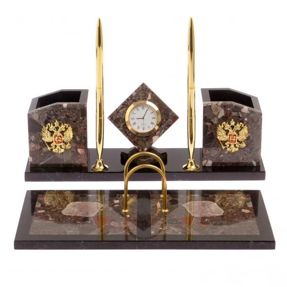 Письменный набор &amp;quot;Куб&amp;quot; из конгломерата 126241