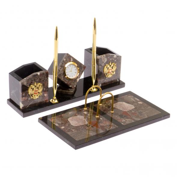 Письменный набор &amp;quot;Куб&amp;quot; из конгломерата 126241