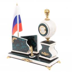 Письменный прибор "Герб РФ" из мрамора