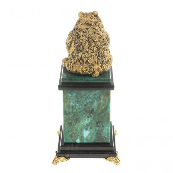 Настольные часы &amp;quot;Медведь сидит&amp;quot; змеевик 117533