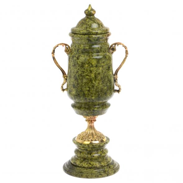 Ваза с крышкой &amp;quot;Кубок&amp;quot; из змеевика 126578