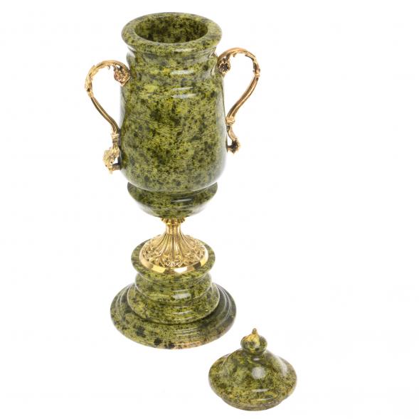 Ваза с крышкой &amp;quot;Кубок&amp;quot; из змеевика 126578