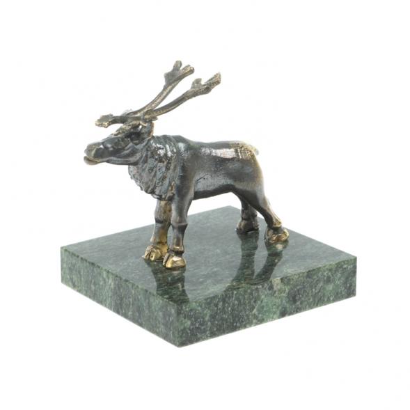 Статуэтка &amp;quot;Северный олень&amp;quot; из бронзы и змеевика 128264