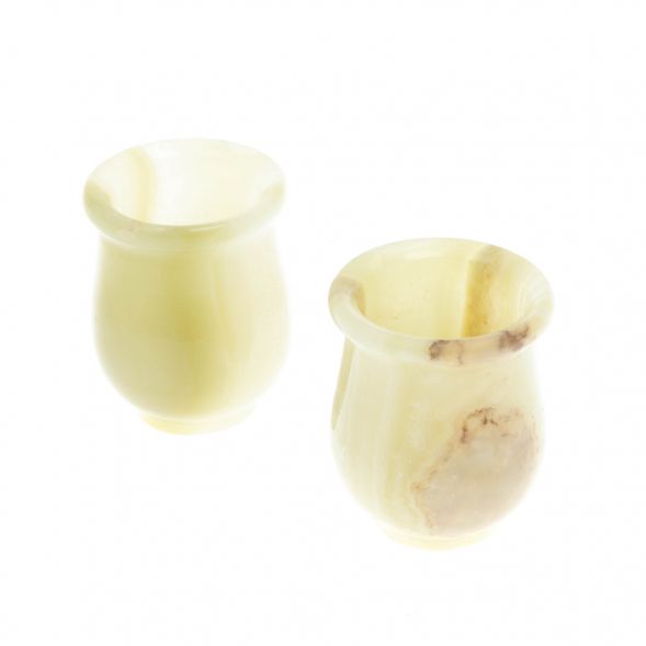 Набор стопок 2 шт &amp;quot;Тюльпан&amp;quot; из зеленого оникса 3,7х3,7х3,5 см (1,5х2) 129324