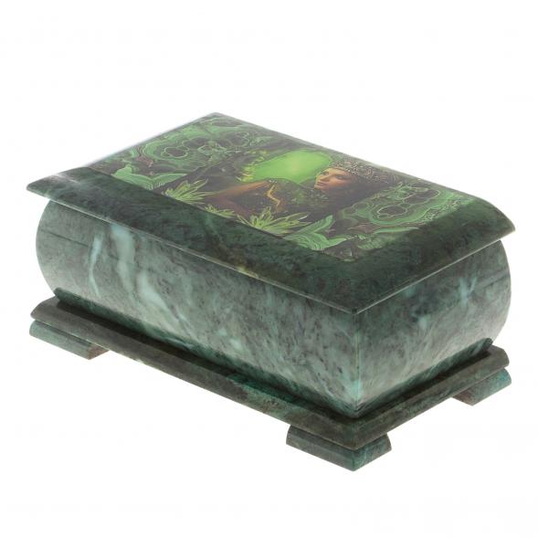 Шкатулка &amp;quot;Хозяйка медной горы&amp;quot; змеевик 25х13,5х11 см 124665