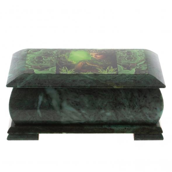 Шкатулка &amp;quot;Хозяйка медной горы&amp;quot; змеевик 25х13,5х11 см 124665