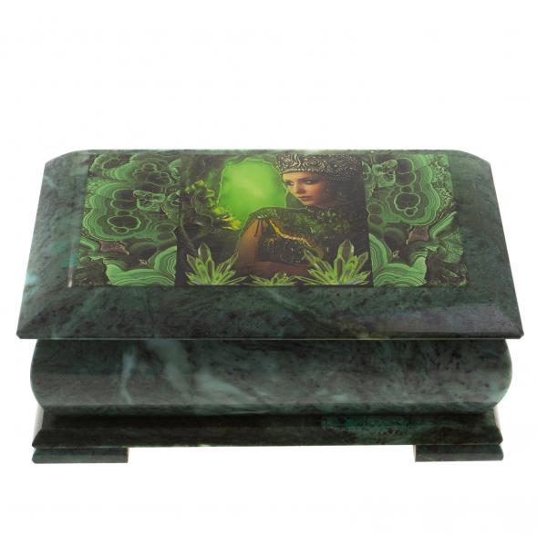 Шкатулка &amp;quot;Хозяйка медной горы&amp;quot; змеевик 25х13,5х11 см 124665