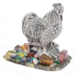 Сувенир "Петух на заборе" из мрамолита