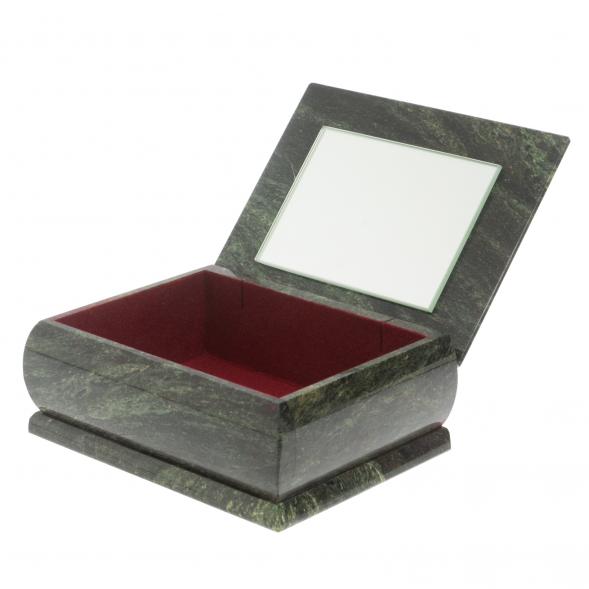 Шкатулка с рисунком &amp;quot;Зимняя ночь&amp;quot; из змеевика 16х12х7,5 см 127483